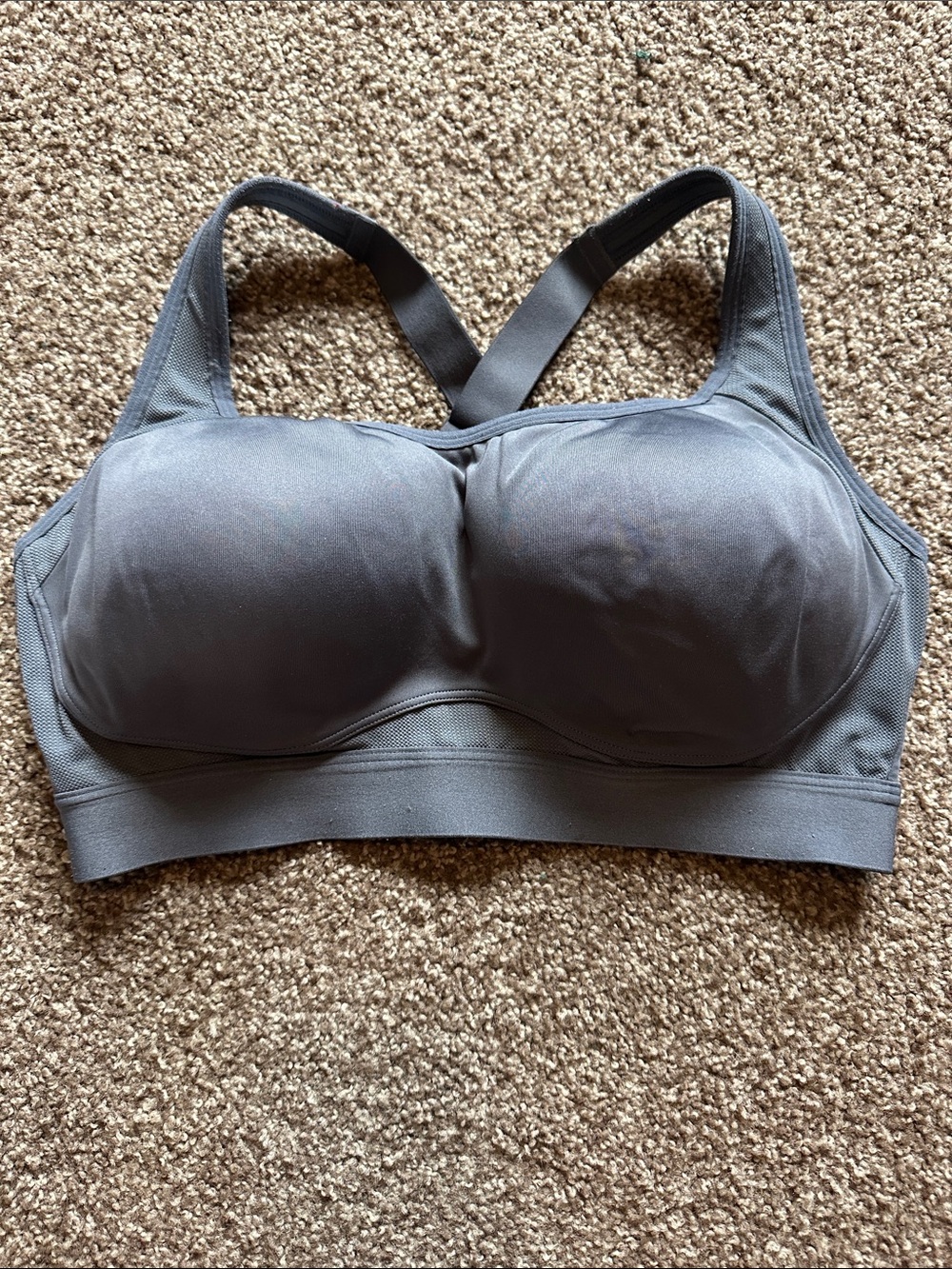 all in motion Gray Padded Crossback Sports Bra, Size 38D